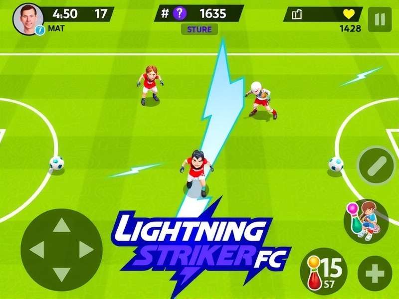 Intense football action in Lightning Striker FC Lightning Striker FC Gameplay